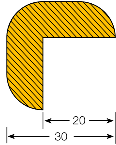 Warn- und Schutzprofil, Eckschutz/Kantenschutz, Typ E