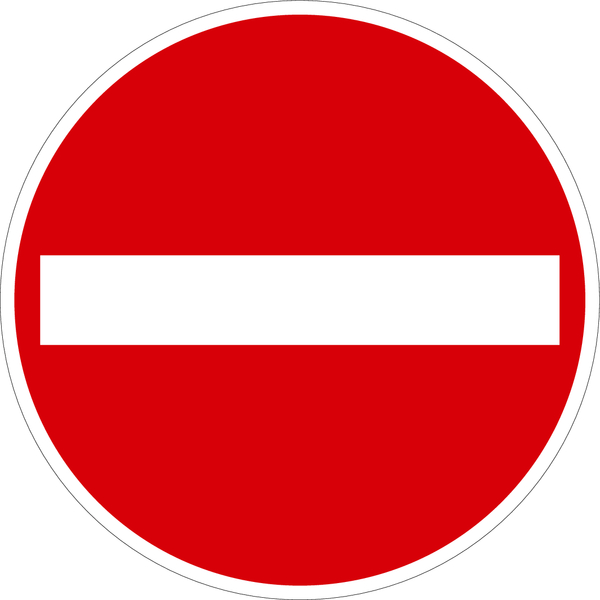 Verkehrszeichen - Verbot der Einfahrt, Zeichen 267