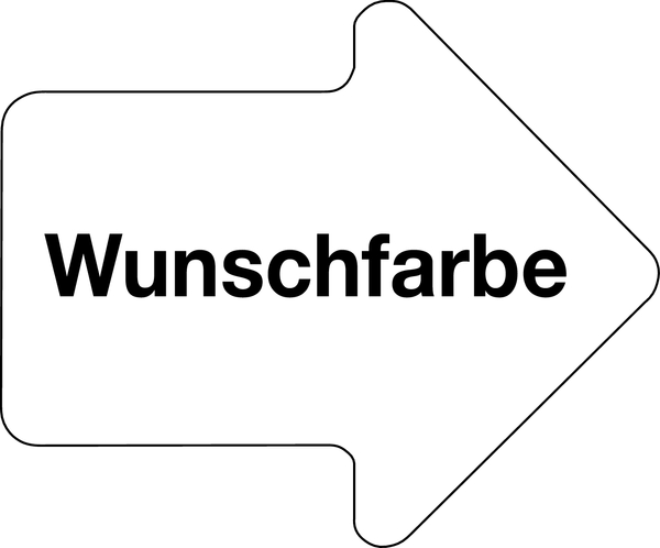 Richtungspfeil, in Wunschfarbe, Folie - 1 Bund = 100 Stk.