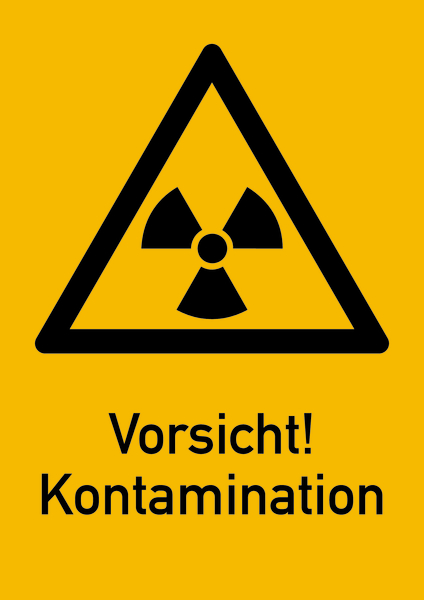 Warnschild Strahlenschutz Vorsicht! Kontamination (WS 140)