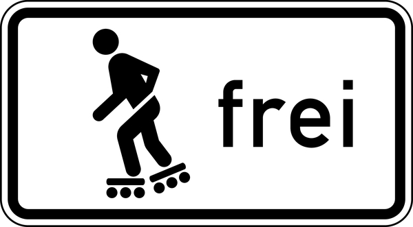 Verkehrszeichen - Inline-Skaten und Rollschuhfahren frei, Zusatzzeichen 1020-13