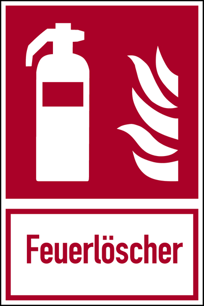 Brandschutzzeichen, Kombischild Feuerlöscher- ASR A1.3 (DIN EN ISO 7010)