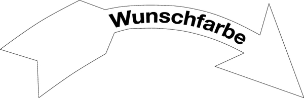 Richtungspfeil, links gebogen, Wunschfarbe, Folie - 1 Bund = 100 Stk.