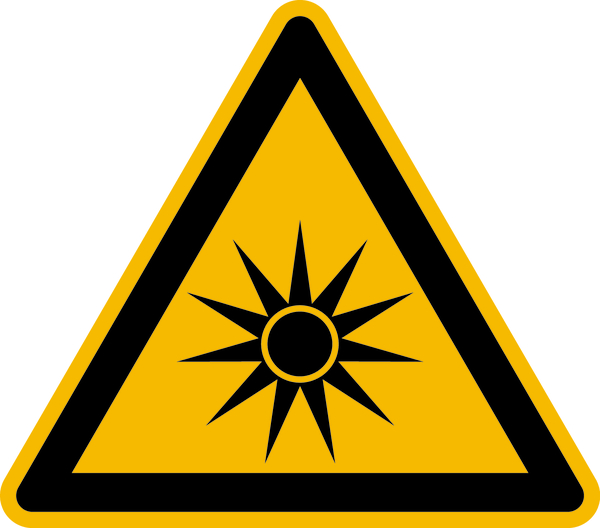 Warnschild, Warnung vor optischer Strahlung W027 - ASR A1.3 (DIN EN ISO 7010)