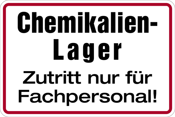 Hinweisschild, Chemikalien-Lager, 200x300mm, Folie selbstklebend