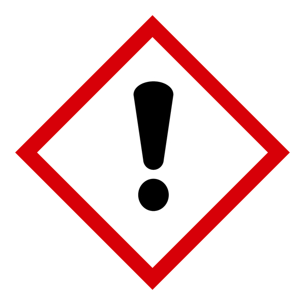 Gefahrstoffkennzeichnung GHS 07: dickes Ausrufezeichensymbol