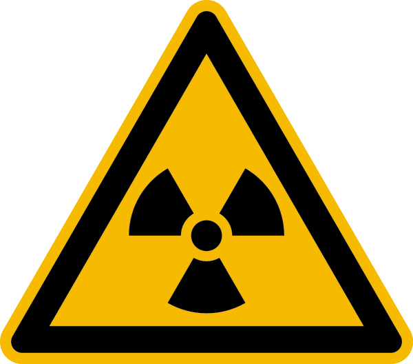 Warnschild, Warnung vor radioaktiven Stoffen oder ionisierender Strahlung W003 - ASR A1.3 (ISO 7010)