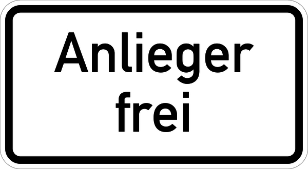 Verkehrszeichen - Anlieger frei, Zusatzzeichen 1020-30