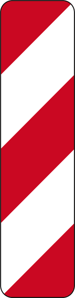 Verkehrszeichen - Leitbake linksweisend (Aufstellung rechts), Zeichen 605-10