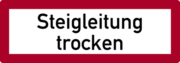 Feuerwehrschild, Steigleitung trocken - DIN 4066