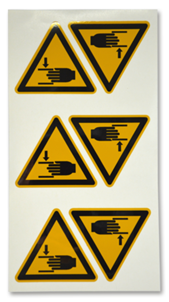 Warnschild, Warnung vor Handverletzungen W024 - ASR A1.3 (DIN EN ISO 7010)