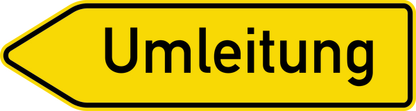 Verkehrszeichen Umleitung links