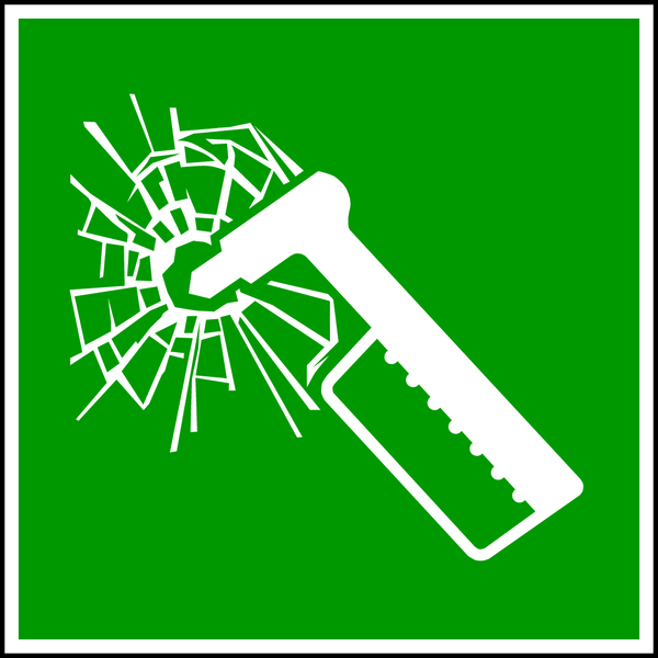 Rettungszeichen, Notfallhammer E025 - ASR A1.3 (DIN EN ISO 7010)