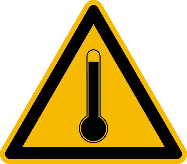 Warnschild, Warnung vor hoher Temperatur - praxisbewährt