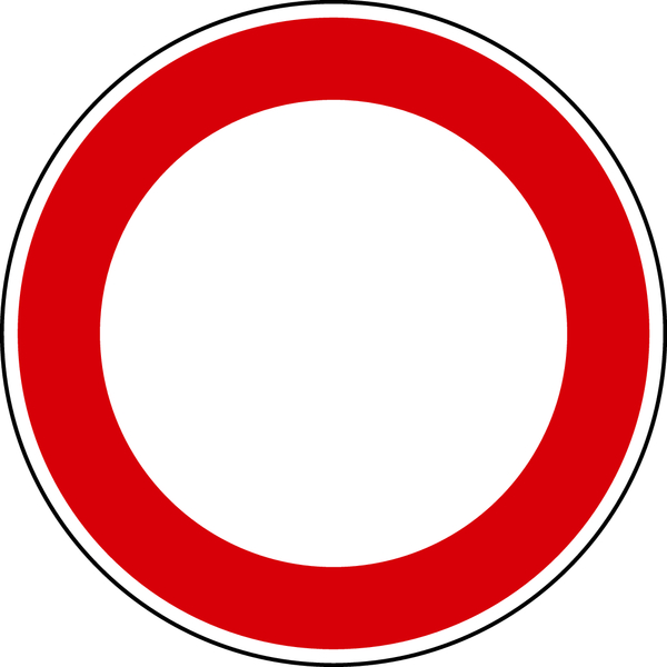 Verkehrszeichen - Verbot für Fahrzeuge aller Art, Zeichen 250