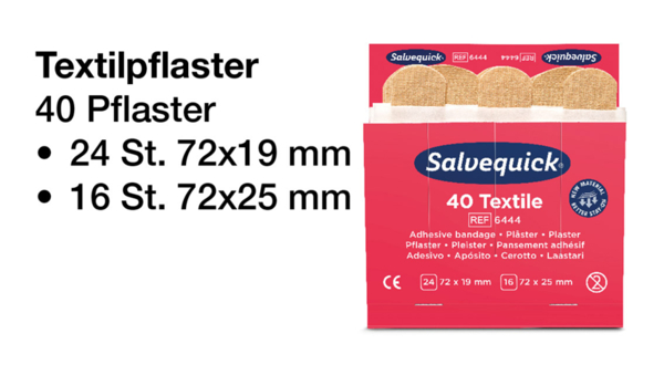 Pflaster Salvequick Textilpflaster - Große Nachfüllpackungen - 1 Pack = 6 Kartons à 40 Pflaster