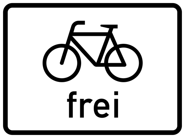 Verkehrszusatzzeichen, Radfahrer frei, Zeichen 1022-10