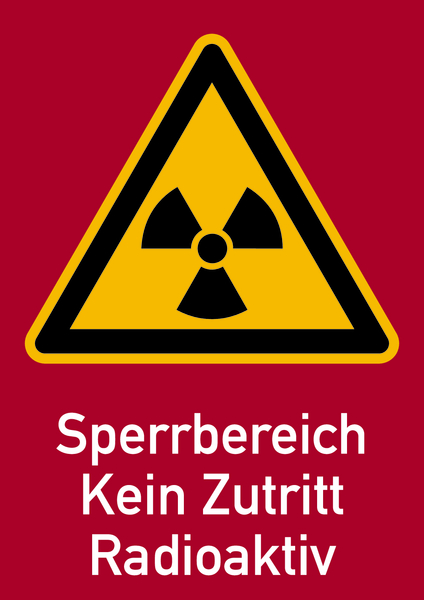 Warnschild Strahlenschutz Sperrbereich - Kein Zutritt - Radioaktiv (WS 160)
