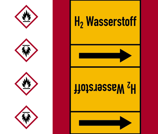 Rohrleitungsband, H2 Wasserstoff, Rolle = 33 m