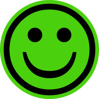 Papieretikett, Smiley grün, positiv