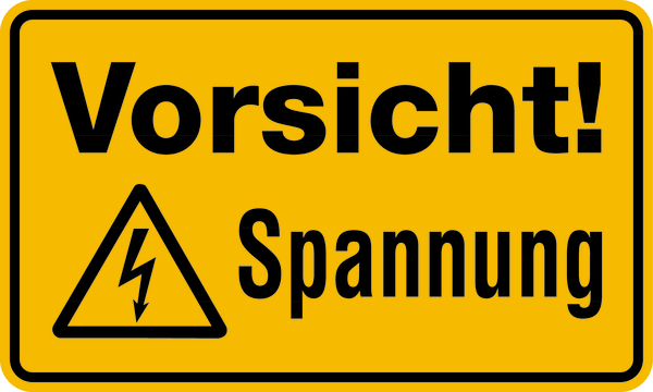 Warn- Schild Achtung-Spannung-Warnhinweis Hinweisschild - PrintEngel